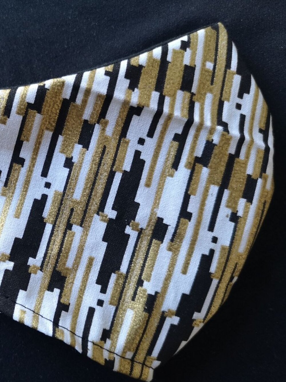 Adult Handmade Gold Gilded Face Mask 100% Cotton Festive Holiday